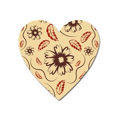 Folk Flowers Print Floral Pattern Ethnic Art Heart Magnet by Eskimos