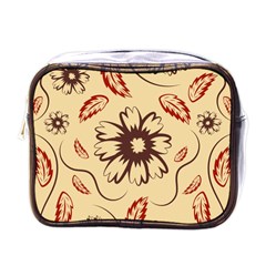 Folk Flowers Print Floral Pattern Ethnic Art Mini Toiletries Bag (one Side) by Eskimos