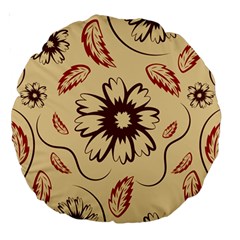 Folk Flowers Print Floral Pattern Ethnic Art Large 18  Premium Round Cushions by Eskimos