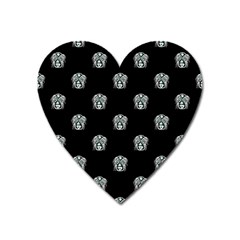 Tribal Mask Motif Drawing Pattern Heart Magnet by dflcprintsclothing