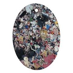 Multicolored Debris Texture Print Oval Ornament (two Sides) by dflcprintsclothing