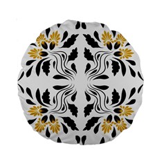 Folk Flowers Print Floral Pattern Ethnic Art Standard 15  Premium Round Cushions