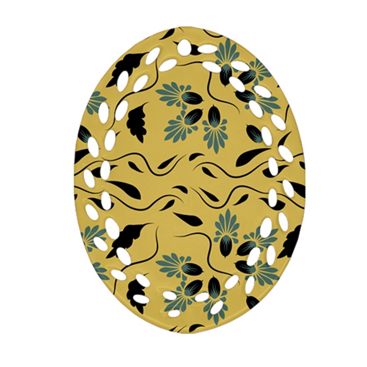 Folk flowers print Floral pattern Ethnic art Ornament (Oval Filigree)