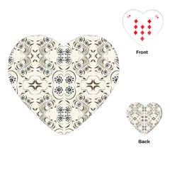 Folk Flowers Print Floral Pattern Ethnic Art Playing Cards Single Design (heart) by Eskimos