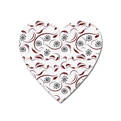 Folk flowers print Floral pattern Ethnic art Heart Magnet