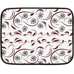 Folk Flowers Print Floral Pattern Ethnic Art Double Sided Fleece Blanket (mini) 