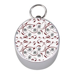 Folk flowers print Floral pattern Ethnic art Mini Silver Compasses