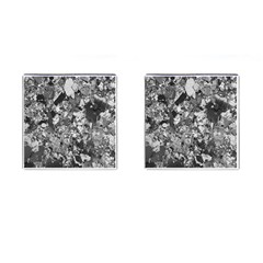 Black And White Debris Texture Print Cufflinks (square) by dflcprintsclothing