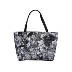 Black And White Debris Texture Print Classic Shoulder Handbag by dflcprintsclothing