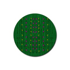 Forest Tulips Groowing To Reach The Divine Sky Pop-culture Rubber Round Coaster (4 Pack) by pepitasart
