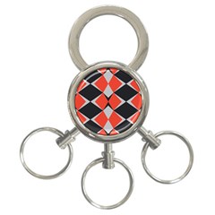 Abstract pattern geometric backgrounds   3-Ring Key Chain