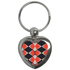 Abstract pattern geometric backgrounds   Key Chain (Heart)