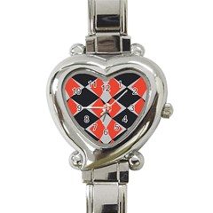 Abstract pattern geometric backgrounds   Heart Italian Charm Watch