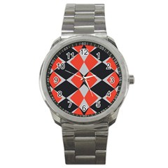 Abstract pattern geometric backgrounds   Sport Metal Watch