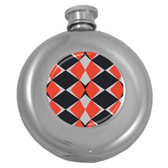 Abstract pattern geometric backgrounds   Round Hip Flask (5 oz)