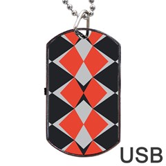 Abstract pattern geometric backgrounds   Dog Tag USB Flash (Two Sides)