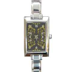 Folk flowers print Floral pattern Ethnic art Rectangle Italian Charm Watch