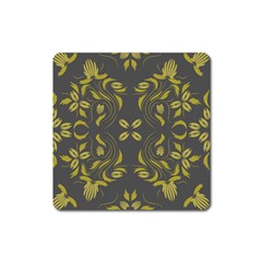 Folk Flowers Print Floral Pattern Ethnic Art Square Magnet by Eskimos