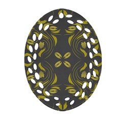 Folk flowers print Floral pattern Ethnic art Ornament (Oval Filigree)