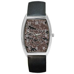 Brown And Black Abstract Vivid Texture Barrel Style Metal Watch by dflcprintsclothing