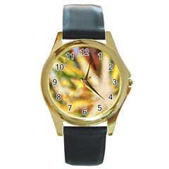 Requiem  Of The Yellow Stars Round Gold Metal Watch by DimitriosArt