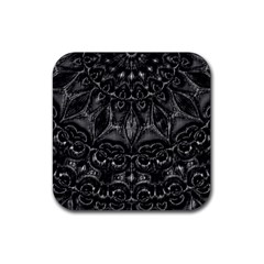 Charcoal Mandala Rubber Coaster (square) by MRNStudios