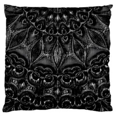 Charcoal Mandala Large Cushion Case (one Side) by MRNStudios