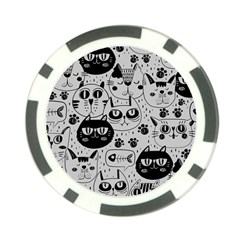 Black Outline Cat Heads Poker Chip Card Guard (10 Pack) by crcustomgifts