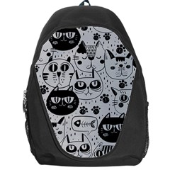 Black Outline Cat Heads Backpack Bag