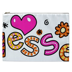 Floral-1814372 Blessed-cartoon-text-clipart-hand-drawn-colored-whimsical-special-occasion-reads-43718964 Cosmetic Bag (xxl) by jellydarlinsboutique
