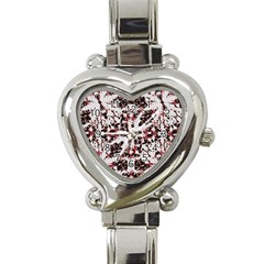 Texture Mosaic Abstract Design Heart Italian Charm Watch by dflcprintsclothing