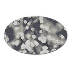 Gray Circles Of Light Oval Magnet by DimitriosArt