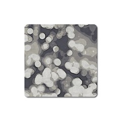 Gray Circles Of Light Square Magnet by DimitriosArt