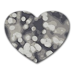 Gray Circles Of Light Heart Mousepads by DimitriosArt