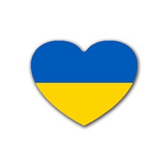 Flag Of Ukraine Rubber Coaster (heart) by abbeyz71