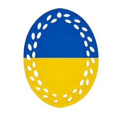 Flag Of Ukraine Oval Filigree Ornament (two Sides) by abbeyz71