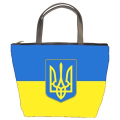 Flag Of Ukraine With Coat Of Arms Bucket Bag by abbeyz71