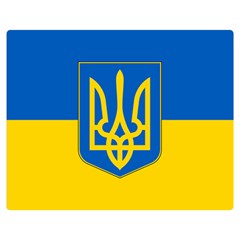 Flag Of Ukraine With Coat Of Arms Double Sided Flano Blanket (medium)  by abbeyz71