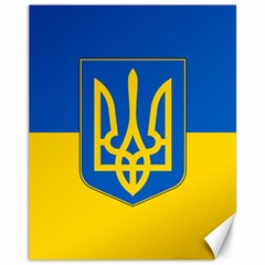 Flag Of Ukraine Coat Of Arms Canvas 11  X 14  by abbeyz71