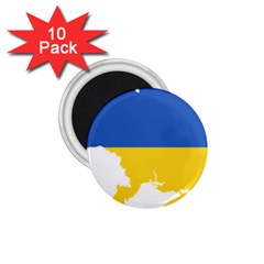 Ukraine Flag Map 1 75  Magnets (10 Pack)  by abbeyz71