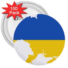 Ukraine Flag Map 3  Buttons (100 pack) 