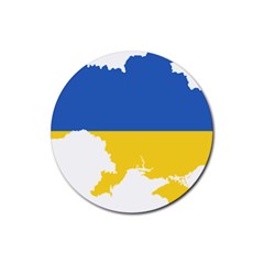 Ukraine Flag Map Rubber Coaster (round) by abbeyz71