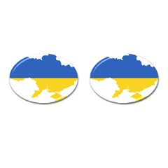 Ukraine Flag Map Cufflinks (oval) by abbeyz71