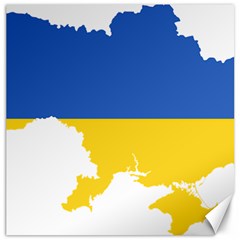 Ukraine Flag Map Canvas 12  X 12  by abbeyz71