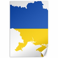 Ukraine Flag Map Canvas 12  X 18  by abbeyz71