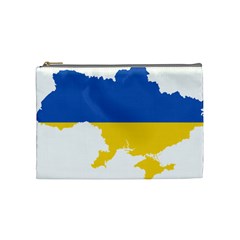 Ukraine Flag Map Cosmetic Bag (Medium)