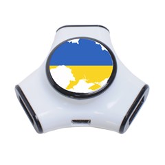 Ukraine Flag Map 3-Port USB Hub