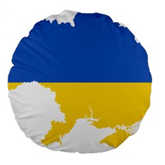 Ukraine Flag Map Large 18  Premium Round Cushions by abbeyz71