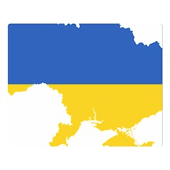 Ukraine Flag Map Double Sided Flano Blanket (Large) 