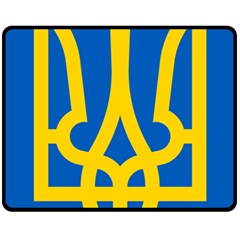 Coat Of Arms Of Ukraine Double Sided Fleece Blanket (medium)  by abbeyz71